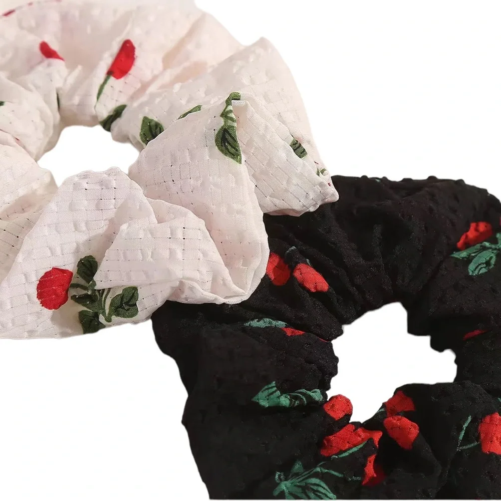 Cherry Fruit Hair Scrunchies-Set of 2